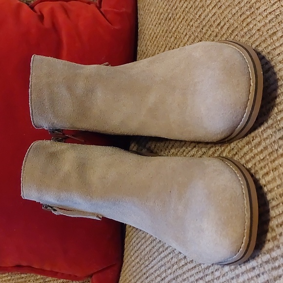 Blonde Suede Ankle Boots - Picture 2 of 9